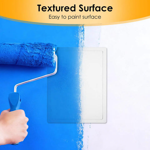 Heavy Duty Drywall Ceiling Access Panel 12 By 16 Inches with Reinforced Plastic Wall Door being painted for easy access