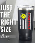 Dope 20 Oz Travel Tumbler For Pickleball Crew, black insulated drinkware with pickleball design, court ready sport gear.