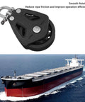 Beefy Nylon Wheel Marine Pulley 50mm Stainless Steel Bearing Single Swivel Sailing Block for rope guidance on ship