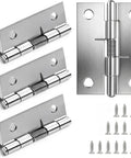 Set Of Four 2 Inch Stainless Steel Spring Hinges Self Closing For Doors Cabinets Jewelry Boxes And Tool Boxes with screws