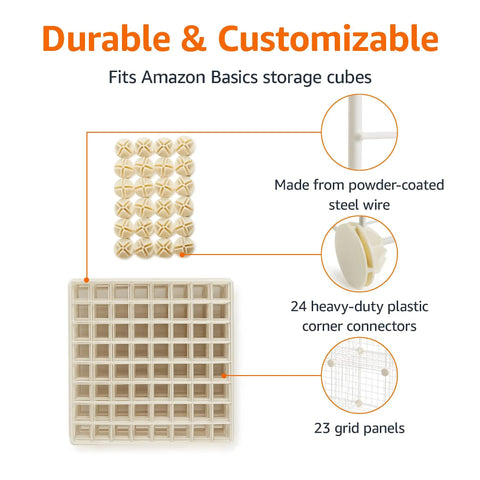 Total Game Changer Six Cube Wire Grid Storage Rack, Hella Durable Heavy Duty Steel Shelves With Quick Snap Connectors, Modular Organization Unit For Shoes Books Kids Toys And Pantry Supplies