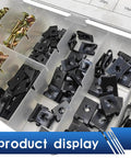 Auto Barn Essential 170 Piece Car Screw Clips Kit with black fasteners and retaining grommets for trim upgrades.