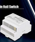 Beefy 45W 12V DIN Rail Switching Power Supply For Industrial Control, 100 240VAC Input, 12V Output, Single Output, Rugged ABS Housing, Plug And Play, Universal Electrical Conversion Component, white ABS DIN rail unit