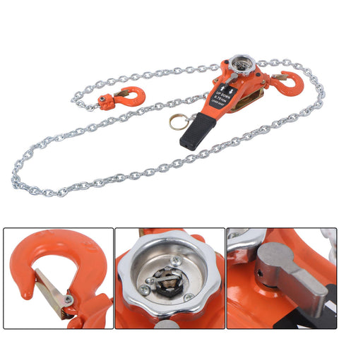 Heavy Duty Manual Lever Chain Hoist 3/4 Ton Come Along With G80 Galvanized Chain, 10 Ft Reach, detailed view of 360 Degree Swivel Hook