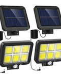 Powerful Solar Outdoor Lights With Motion Sensor And 240 Bright COB LEDs, 16.4Ft Cable, black adjustable panel flood lights