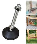 Rock Solid Adjustable Table Legs With Swivel Base And Thick Nylon Pads To Ditch That Pesky Wobble With Steel screw rod.