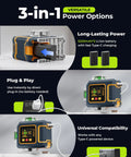 Green Laser Level Pro Grade With 16 Lines And 4x360 Degree Planes Self Leveling Cross Line Projector with power options