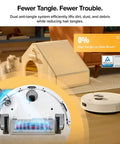 Hands Free Robot Vacuum And Mop With 7-9 Weeks Self Emptying, 10000 Pa Suction, Dual Anti Tangling System, white finish