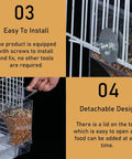 Two Piece Automatic Bird Feeder Kit With Clear Acrylic Hopper And Rock Solid Gravity Valve For Parakeets And Lovebirds easy to install with detachable lid.