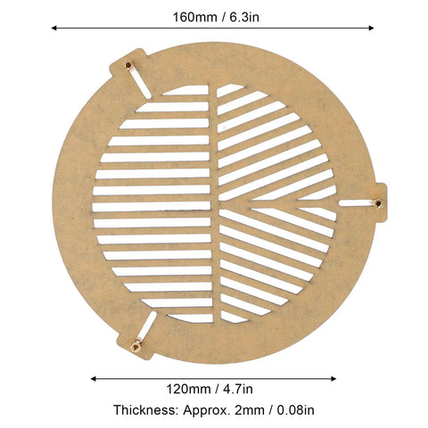Top view of Bahtinov Focus Mask For Telescopes Acrylic Focusing Mask Fits Tube OD 120mm To 160mm showing design and mounting points