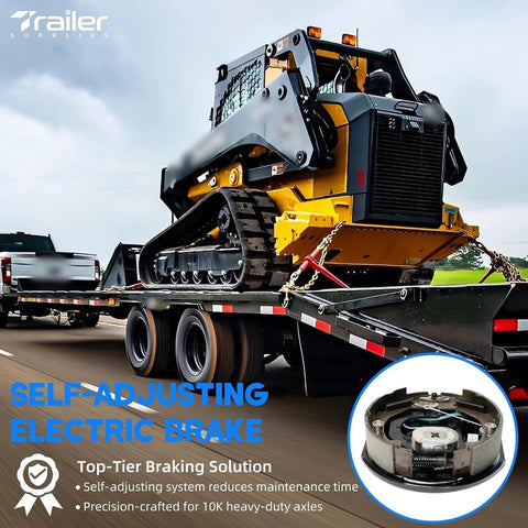 Trailer Supplies self-adjusting electric brake assemblies, 10x2-1/4 inch, 4-bolt mount, pair for 3,500 lb axles