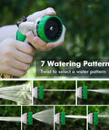 Heavy Duty Metal Garden Hose Nozzle With 7 Adjustable Spray Patterns High Pressure Hand Sprayer With Flow Control for versatile watering.