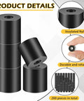 Stack of 200 Pcs Black Nylon Spacers Half Inch Thick, Outer Diameter Half Inch, Inner Diameter 0.194 Inch for electronics.