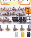 80Pcs Potentiometer Kit WH148 5K 10K 20K 50K 100K Ohm Single Linear Taper Rotary Potentiometers in plastic case with knobs