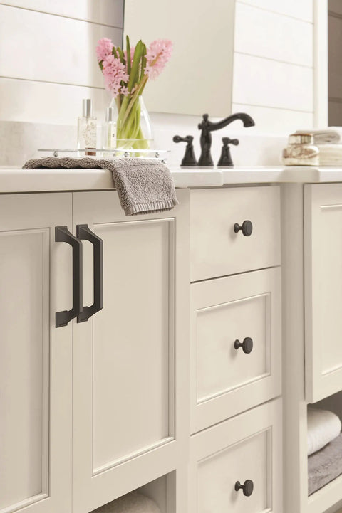 Sleek Round Matte Black Cabinet Knobs Featuring Sturdy Metal Construction Flexible 1 3 8 Inch Fit For Pantry Drawers And Vanity Tops Contemporary Furniture Hardware Straight Up Hits Different