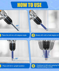 Anglekai 9-piece dry diamond drill bits set with storage case; four-step usage diagram.