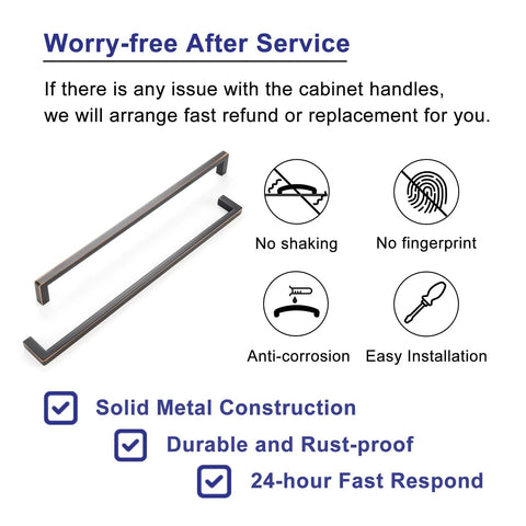 Oil Rubbed Bronze 10 Inch Square Bar Cabinet Pull Handle With 10 Inch Hole Centers Zinc Alloy Smooth Curved Back service benefits