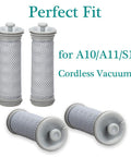 4 Pack Replacement Pre Filters For A10 A11 Hero Master Vacuums And Pure One S11 S12 Cordless Stick Vacuums shown in perfect fit