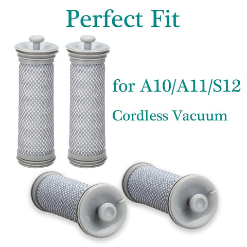 4 Pack Replacement Pre Filters For A10 A11 Hero Master Vacuums And Pure One S11 S12 Cordless Stick Vacuums shown in perfect fit