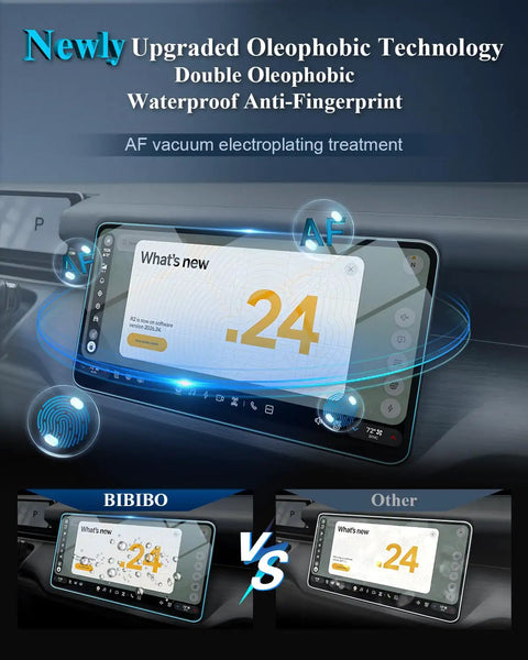 Top Shelf HD Tempered Glass Screen Protector For 2027 Rivian R2 15.6 Inch Center Console Touchscreen with anti-fingerprint technology.
