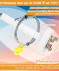 Kiln Temperature Thermometer With K Type Thermocouple And Ceramic Insulator Sensor, Built To Take The Heat, Full Range Pyrometer