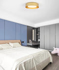 Dope White And Gold Flush Mount Ceiling Light With Modern Minimalist Flair for bedroom 16.5 inch fixture requires three E12 LED bulbs