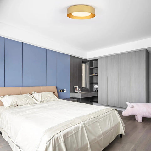 Dope White And Gold Flush Mount Ceiling Light With Modern Minimalist Flair for bedroom 16.5 inch fixture requires three E12 LED bulbs