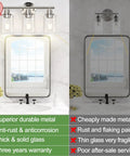 3 Light Brushed Nickel Vanity Light Fixture With Clear Glass Shades For Bathroom Mirror Glow Farmhouse Wall Sconce comparison