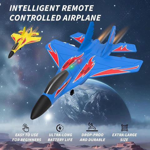 Foam Remote Control RC Planes 2CH 2.4Ghz Awesome Fighter Jet With Lights Easy To Fly For Kids Teens And Adults EPP Foam Airplanes
