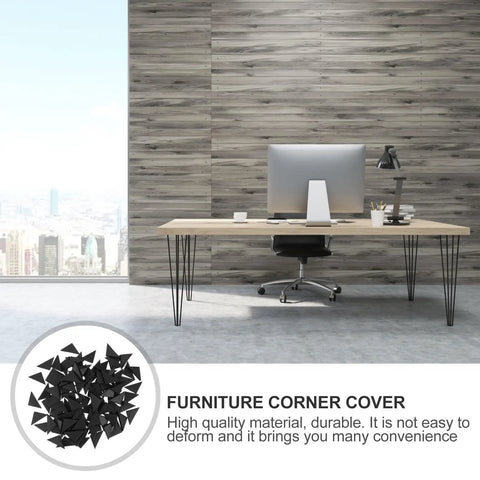 100 Pieces Plastic Corner Guards For Furniture And Cabinets Anti Collision Edge Protectors Black Table Corner Bumper