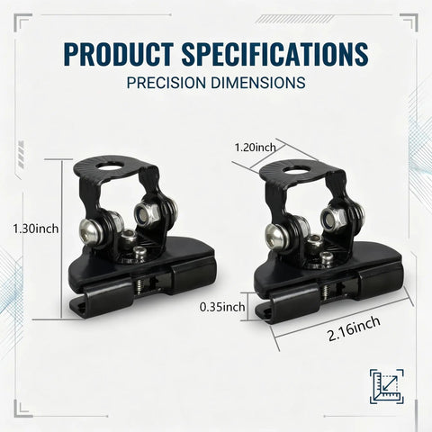 Heavy Duty LED Light Bar Mounting Bracket For Off Road Trucks And SUVs, Adjustable 1.3x2.16 inch Iron Black Mount Dimensions