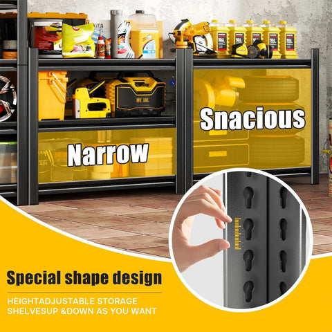 Heavy Duty Garage Shelving 5 Tier With 2500 Lbs Capacity Sturdy Industrial Storage Racks with adjustable shelves detail