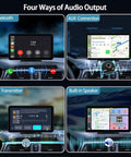 Four audio output methods on Wireless CarPlay And Android Auto Portable 7 Inch HD Touchscreen Car Stereo