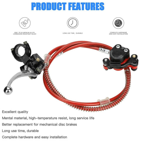 Mini Bike Hydraulic Disc Brake Caliper Kit Replacement For Baja Doodle Bug DB30 Blitz with 50 Inch Hose, Master Cylinder