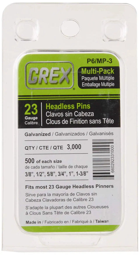 23 Gauge Headless Pins Multi Pack, 3,000 Count, front package view