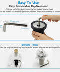 BOPOREAE expandable rubber sewer plug with stainless steel Allen wrench handle; adjustable 2-9/16 to 3-1/8 in