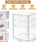 Three Tier Baby Bottle Organizer With Removable Dividers For Bottles Nipples Pump Parts And Food Jars Clear Acrylic Bottle Station