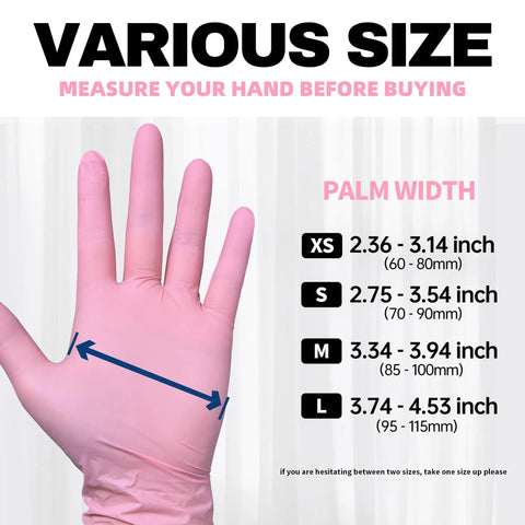 Nitrile Disposable Gloves 4 Mil Powder Free Latex Free Medical Grade For Cleaning Food Handling And Esthetician Use size chart