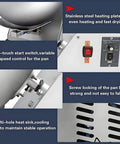 Knockout Tabletop Candy Coater With Silky Sugar Glazing And Quick Blower System For Sweet Small Batch Sweets 180 Watt Motor controls and heating plate close-up.
