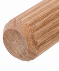 200 Piece Wooden Dowel Pins Kit With Fluted Hardwood Rods Chamfered Tips And Smooth Splinter Free Surface For Furniture And Cabinet Joint Reinforcement Built To Last For DIY Projects, close-up end