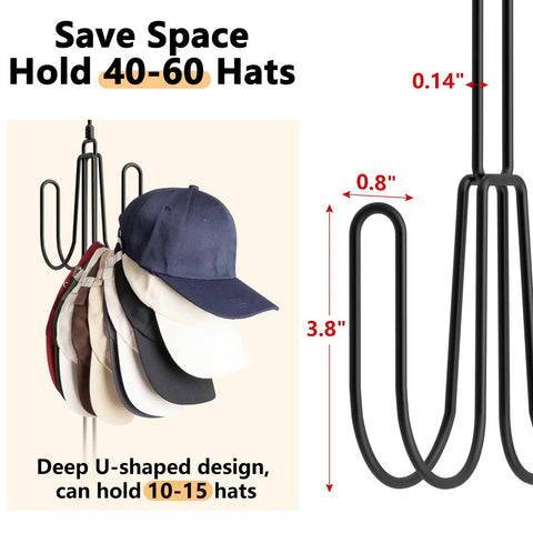 Heavy Duty Stainless Steel Hat Hangers For Closet, Baseball Cap Organizer Rack To Keep Your Daily Drip Intact, Ample Space Saving Wardrobe Storage Solution, Legit Cap Collector Essential
