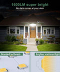 House with Solar Security Light With Motion Sensor Rechargeable 2400mAh Battery Delivers 1600 Lumen Flood Light IP65