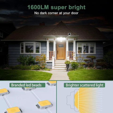 House with Solar Security Light With Motion Sensor Rechargeable 2400mAh Battery Delivers 1600 Lumen Flood Light IP65