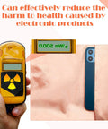 Faraday Fabric Shielding Cloth Copper Nickel for EMP Protection shown with radiation detector and smartphone.