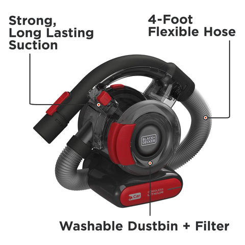 Cordless Car Vacuum With Extendable 4 Foot Hose And Detailing Kit, Powerful Suction For Seats, Floors, And Between Cushions