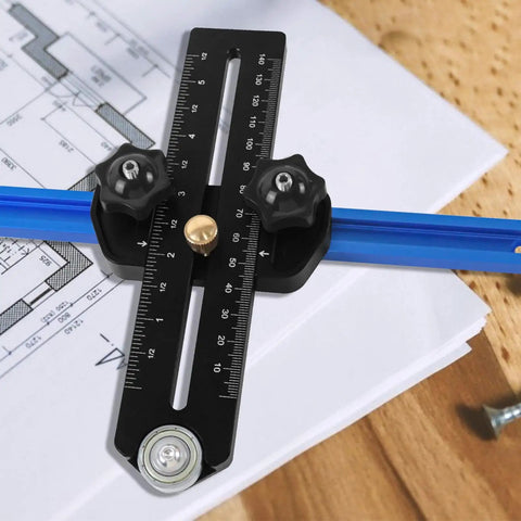 Rock Solid Aluminum Thin Rip Jig For Precision Woodworking Projects Built Tough, measuring guide with ruler on plans.