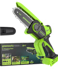 Compact 24V Brushless Mini Chainsaw Electric Pruning Saw For Tree Branch Trimming with ergonomic handle and charger.