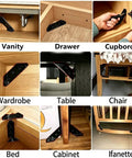 Tough As Nails Black Stainless Steel Corner Braces For Wood Lock Tight L Brackets And Angle Connectors in furniture applications.
