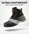 6 Inch Waterproof Steel Toe Work Boots for Men, EH Rated, Oil and Slip Resistant, Full Grain Leather, Lace Up Safety Shoes