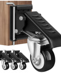 Heavy Duty Workbench Casters Kit 900 Lbs Quick Release with two mounting options, retractable wheels, steel construction, set of 4